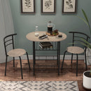 3 pcs Home Kitchen Bistro Pub Dining Table 2 Chairs Set