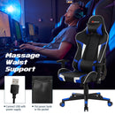 Reclining Swivel Massage Gaming Chair with Lumbar Support