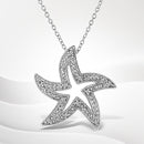.925 Sterling Silver Prong-Set Diamond Accent Starfish 18" Pendant Necklace (I-J Color, I1-I2 Clarity)