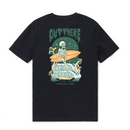 Hawaiian Tee For Men Out There☠️ 🌊BY LOINDAFLOW Tee Crew Neck 100% Cotton - Black