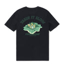 Hawaiian Tee For Men Takin It Slow By Loindaflow Tee Crew Neck 100% Cotton - BLACK