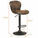 Set of 2 Adjustable Swivel Bar Stools with Hot-Stamping Cloth