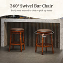 Set of 2 29-Inch Swivel Leather Padded Dining Bar Stools