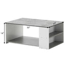 Coffee Table Sofa Side Table with Storage Shelves