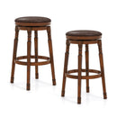 Set of 2 29-Inch Swivel Leather Padded Dining Bar Stools
