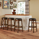 Set of 2 29-Inch Swivel Leather Padded Dining Bar Stools