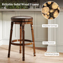 Set of 2 29-Inch Swivel Leather Padded Dining Bar Stools