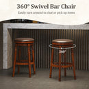 Set of 2 29-Inch Swivel Leather Padded Dining Bar Stools