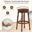 Set of 2 29-Inch Swivel Leather Padded Dining Bar Stools