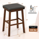 Set of 2 24/30 Inch Dining Bar Stool with Rubber Wood