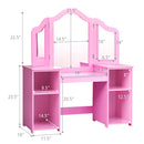 Kids Tri Folding Mirror Makeup Dressing Vanity Table Set
