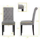 2 Pieces Tufted Dining Chair Set with Adjustable Anti-Slip Foot Pads