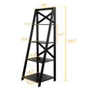 2 Pieces 4-Tier Wood Display Storage Bookshelf Set