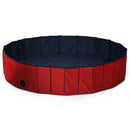 63 Inch Foldable Leakproof Dog Pet Pool Bathing Tub Kiddie Pool for Dogs Cats and Kids-Red