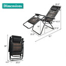 Folding Rattan Zero Gravity Lounge Chair with Removable Head Pillow