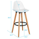 2 Pieces Mid Century Barstool 28.5 Inches Dining Pub Chair