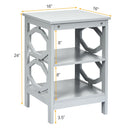 3-tier Nightstand Sofa Side End Accent Table-Black