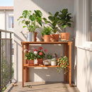 3-Tier Folding Wooden Storage Shelf for Entryway & Garden