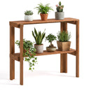 3-Tier Folding Wooden Storage Shelf for Entryway & Garden
