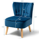 Armless Accent Chair Tufted Velvet Leisure Chair