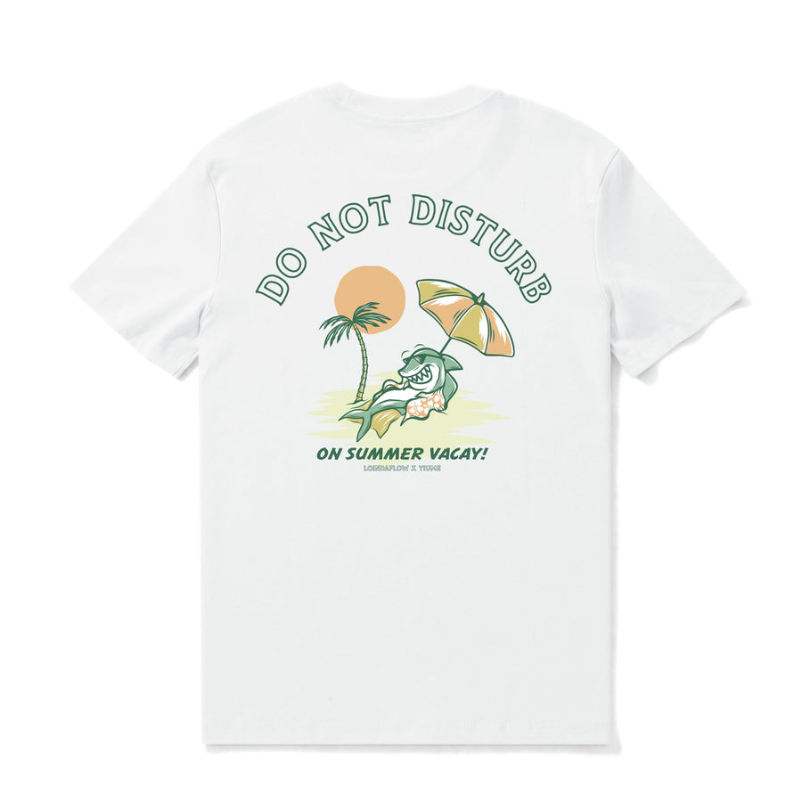 Hawaiian Tee For Men Do not Disturb By Loindaflow Tee Crew Neck 100% Cotton - WHITE
