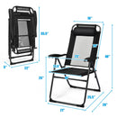 4 Pieces Patio Garden Adjustable Reclining Folding Chairs with Headrest