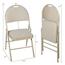 Set of 6 Folding Fabric Upholstered Metal Chairs
