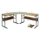L-Shaped Computer Desk with Tiltable Tabletop