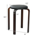 Set of 4 Bentwood Round Stool Stackable Dining Chairs with Padded Seat