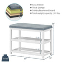 2-Tier Wooden Shoe Rack Bench with Padded Seat