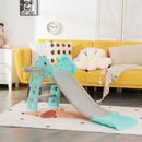 3-in-1 Kids Slide Baby Play Climber Slide Set with Basketball Hoop