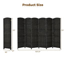 6.5Ft 6-Panel Weave Folding Fiber Room Divider Screen