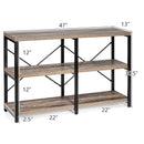 3 Tier 47 Inch Console Metal Frame Sofa Table