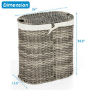 Handwoven Laundry Hamper Basket with 2 Removable Liner Bags