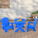 3-Piece Plastic Children Table Chair Set-Blue