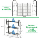 3-Tier Scrollwork Designed Metal Plant Stand-Black