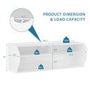 48.5 Inch 2 Tier Modern Wall Mounted Hanging Floating Shelf