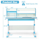 Adjustable Height Study Desk with Drawer and Tilted Desktop for School and Home