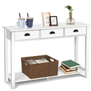 Wooden Console Table with 3 Drawers and 2-Tier Shelves