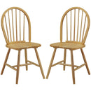 Set of 2 Vintage Windsor Wood Chair with Spindle Back for Dining Room