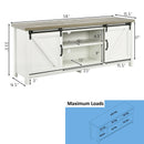 TV Stand Media Center Console Cabinet with Sliding Barn Door