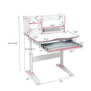Kids Multifunctional Writing Desk with Tilt Desktop and Book Shelf