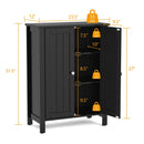 2-Door Bathroom Floor Storage Cabinet Space Saver Organizer