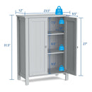 2-Door Bathroom Floor Storage Cabinet Space Saver Organizer