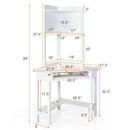 Corner Computer Desk with Hutch and Storage Shelves
