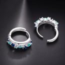 925 Sterling Silver Earrings with Pavé Setting and White Gold Plating for Women