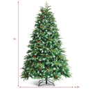 Pre-Lit Snowy Christmas Hinged Tree with Multi-Color Lights