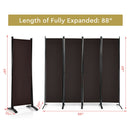 4-Panel Room Divider with Steel Frame