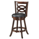 Counter Height Upholstered Espresso Swivel Dining Chair with Cushion Seat