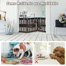 24 Inch Folding Wooden Freestanding Dog Gate with 360¬∞ Flexible Hinge for Pet